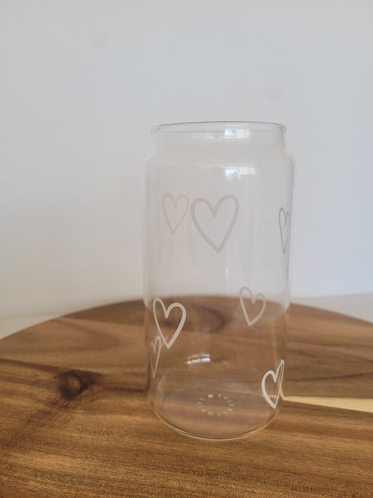 Hoog drink glas met hartjes