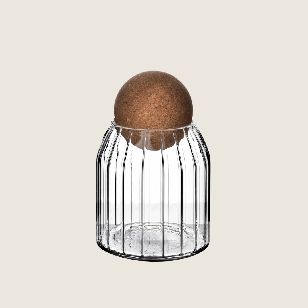 Glazen container bal klein