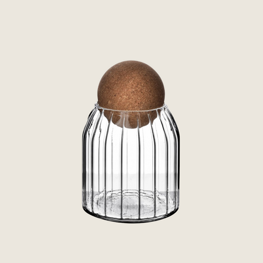Glazen container bal klein